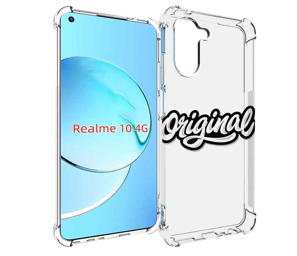 

Чехол MyPads оригинал-надпись для Realme 10, Прозрачный, Tocco