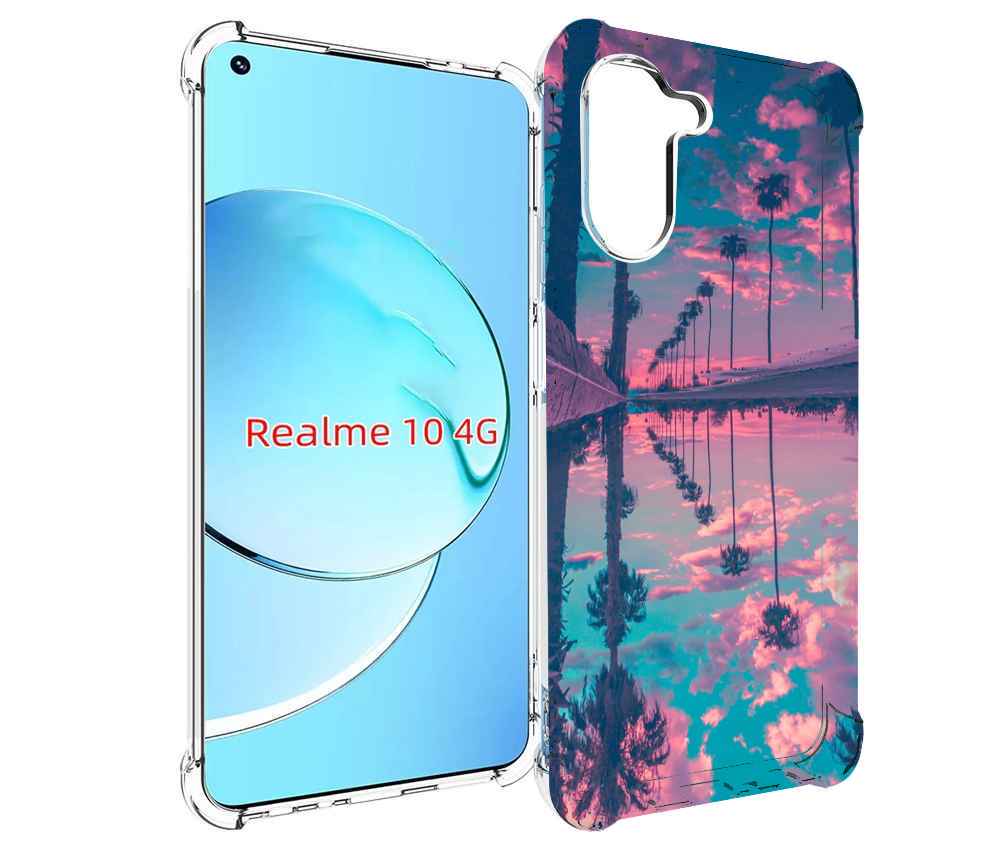 

Чехол MyPads отражение-пальм для Realme 10, Прозрачный, Tocco