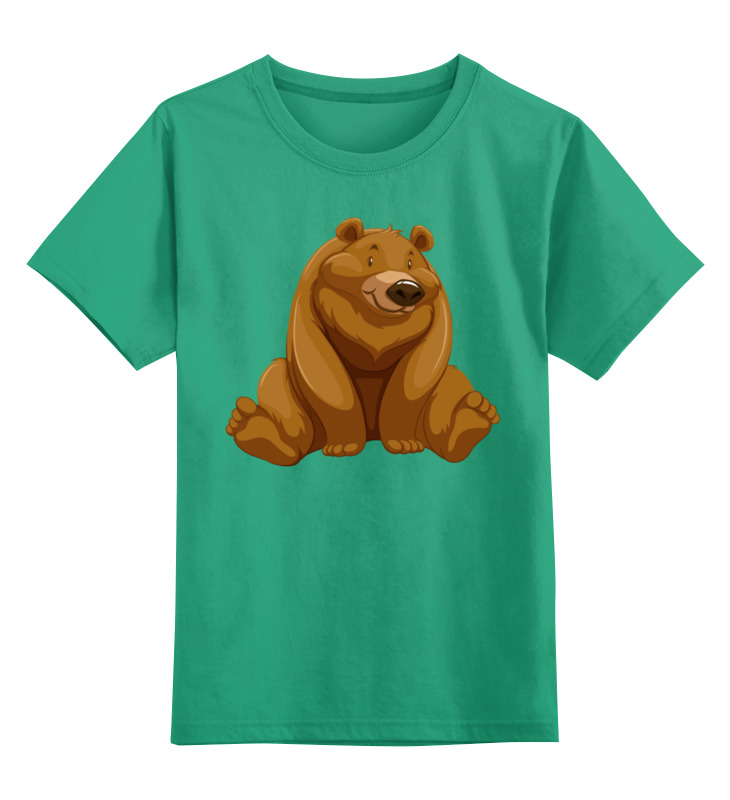 Детская футболка Printio Медведь цв.зеленый р.152
