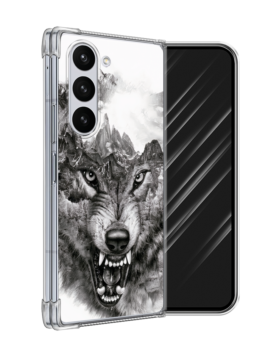 

Чехол Awog на Samsung Galaxy Z Fold 6 "Волк в горах", Серый;белый;бежевый, 2109850-1