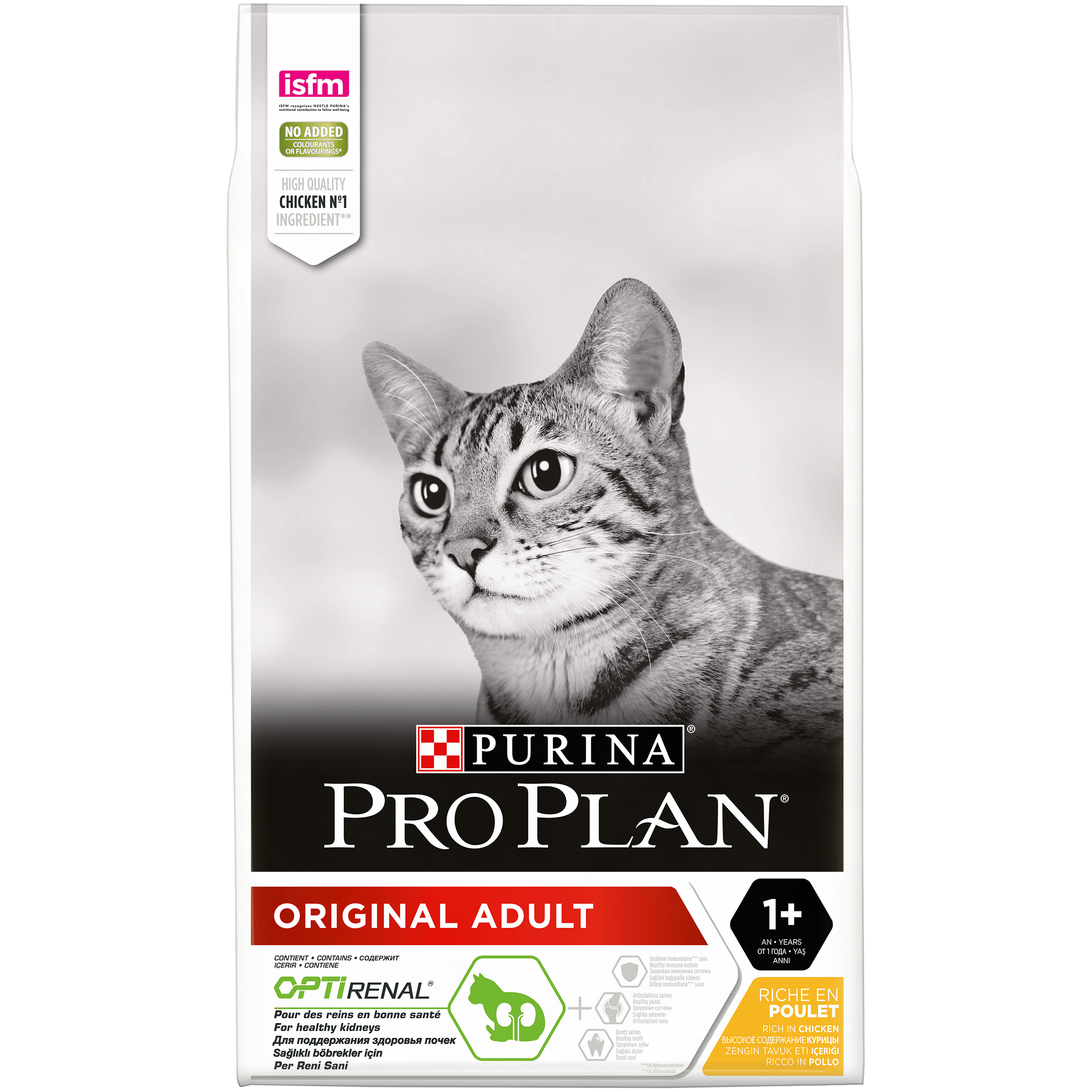 фото Сухой корм для кошек pro plan original optirenal, курица, 10кг