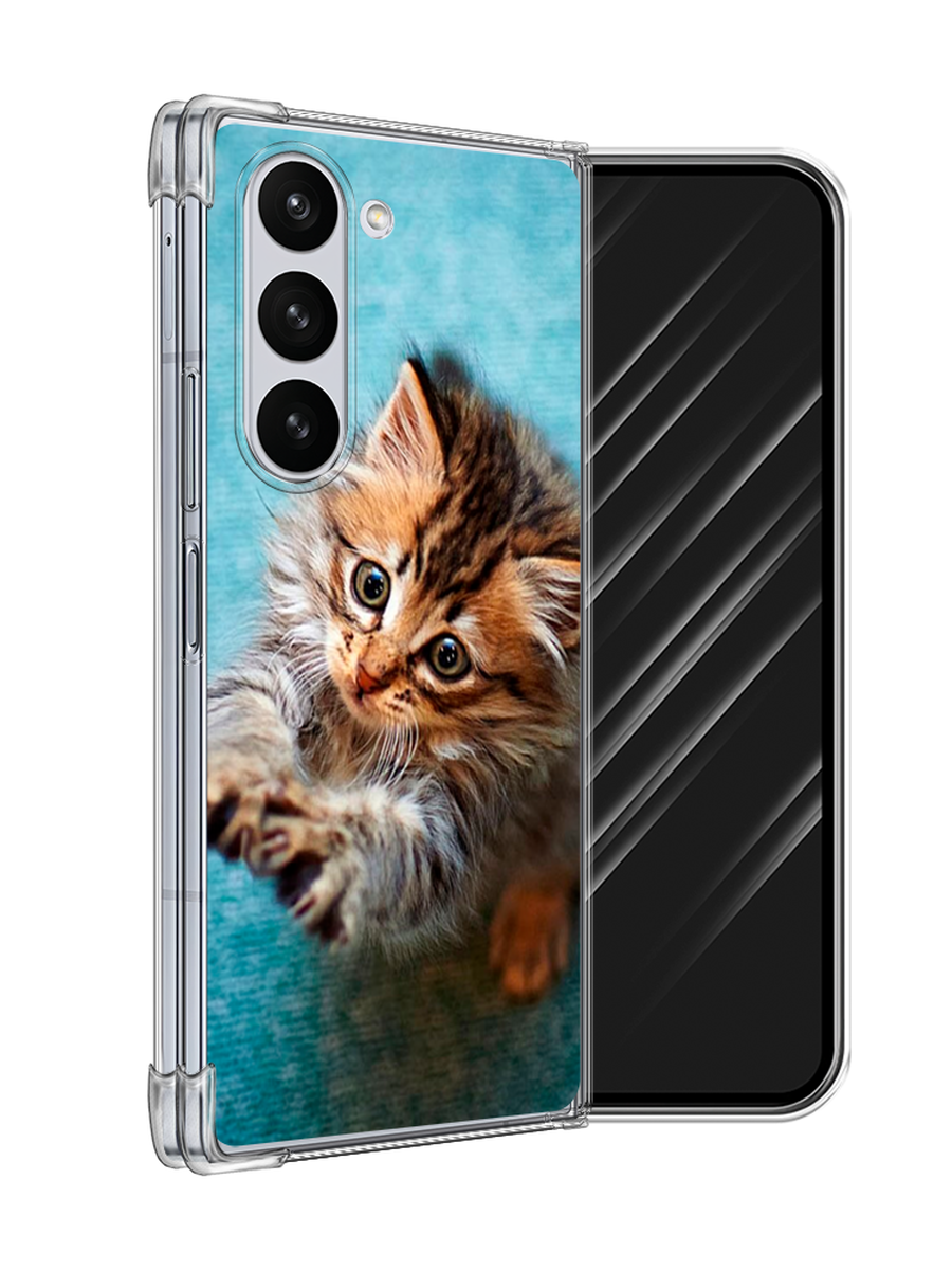 

Чехол Awog на Samsung Galaxy Z Fold 6 "Котенок просит есть", Бирюзовый;коричневый;белый, 2109850-1