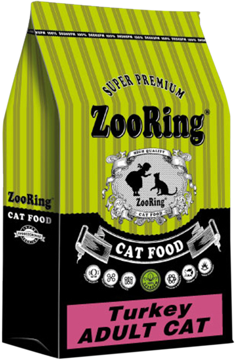 

Сухой корм для кошек ZooRing Adult Cat индейка, 2 шт по 1,5 кг