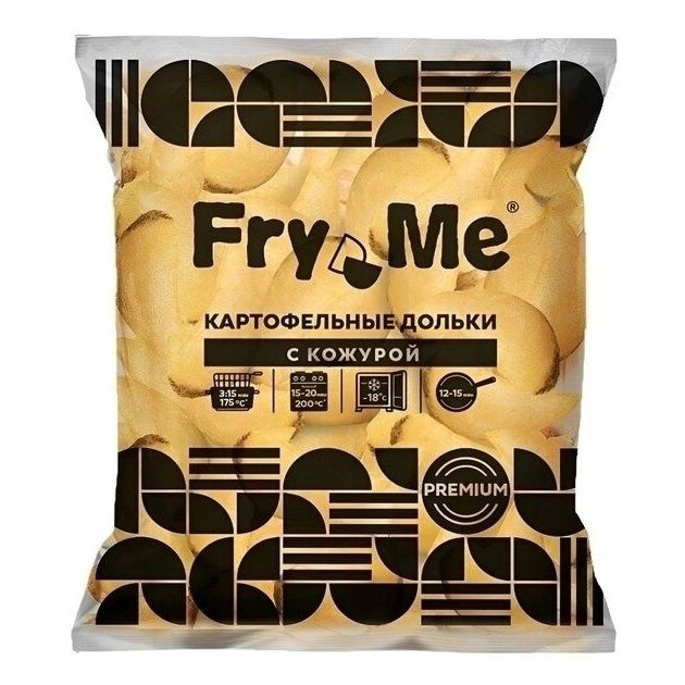 Картофель Fry Me Premiumс дольки с кожурой и специями замороженный