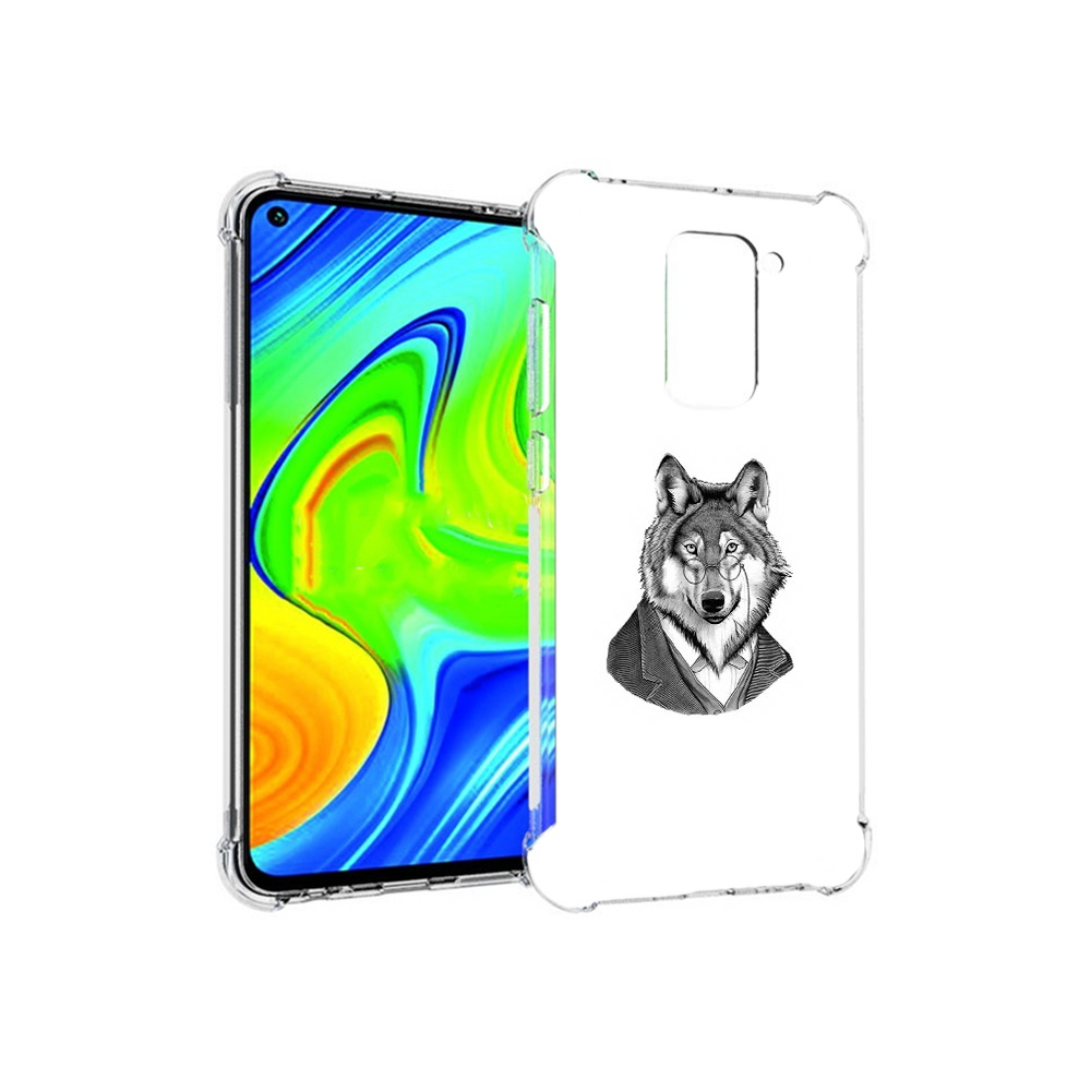 Чехол MyPads Tocco для Xiaomi Redmi Note 9 волк в пиджаке (PT150805.258.266)