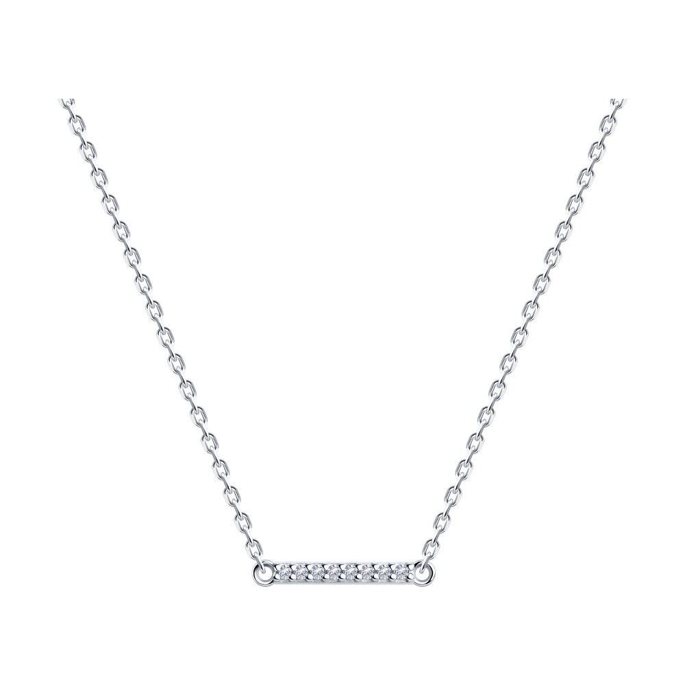 

Колье из серебра 50 см SOKOLOV 94070699, фианит, 94070699