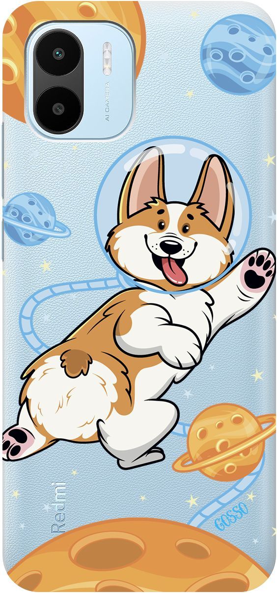 

Силиконовый чехол на Xiaomi Redmi A1 с 3D принтом "CosmoCorgi" прозрачный, Прозрачный;коричневый, 159269