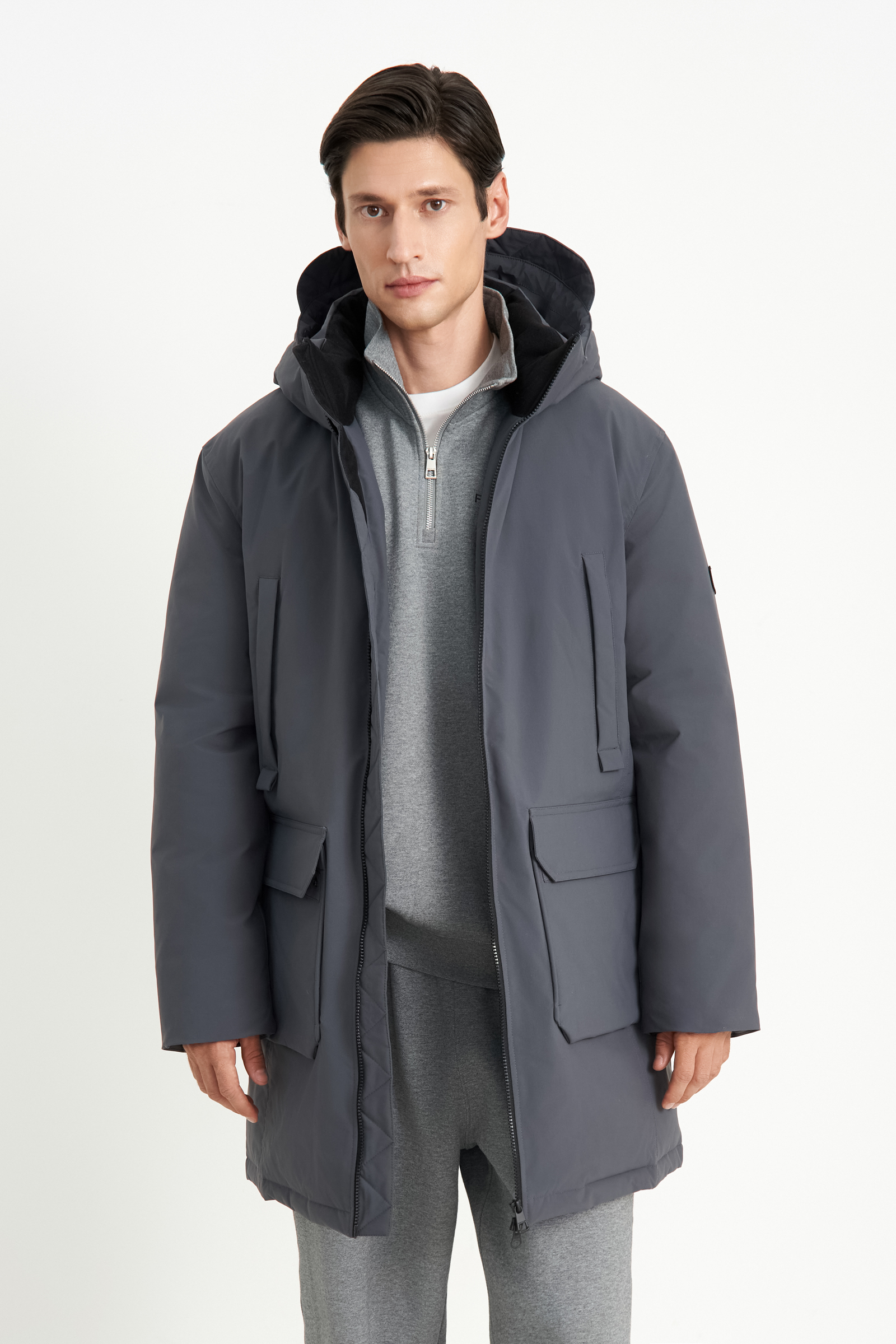 

Пуховик мужской Finn Flare FWE21020 серый L, FWE21020