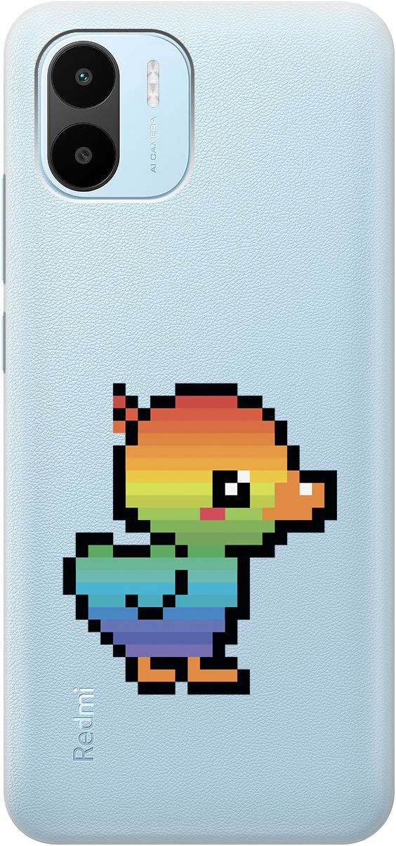 

Силиконовый чехол на Xiaomi Redmi A1 с 3D принтом "Pixel Duck" прозрачный, Прозрачный;желтый, 159270