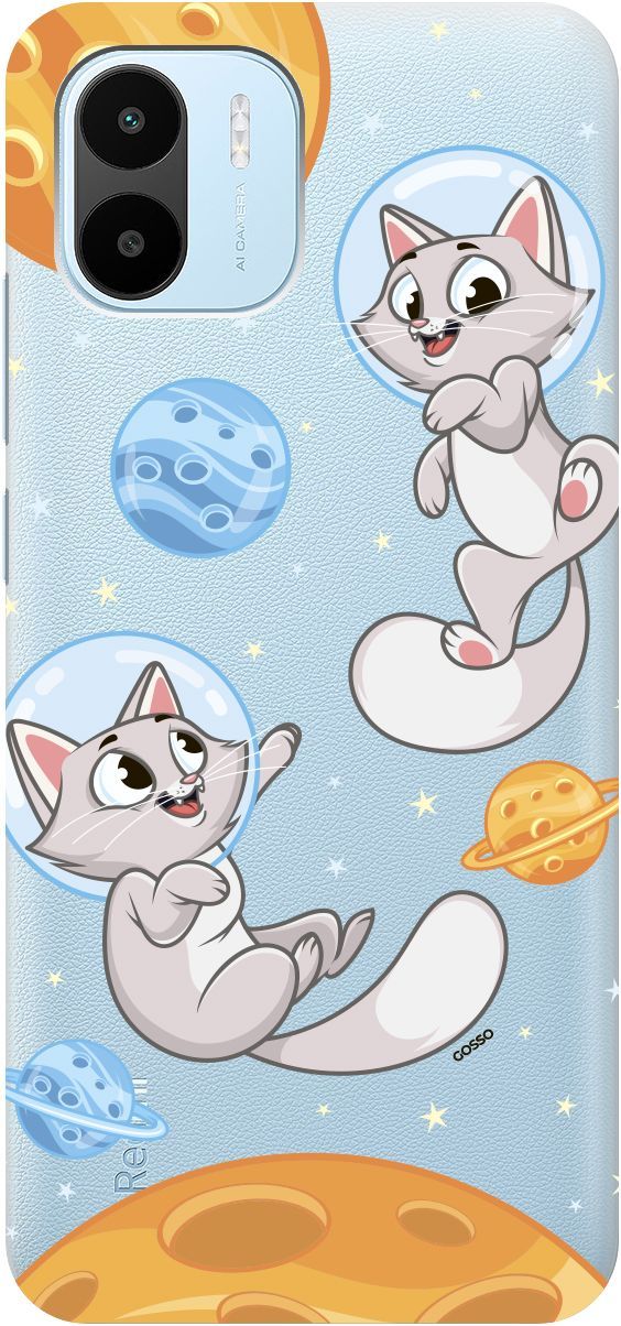 

Силиконовый чехол на Xiaomi Redmi A1 с 3D принтом "CosmoCats" прозрачный, Прозрачный;оранжевый, 159271