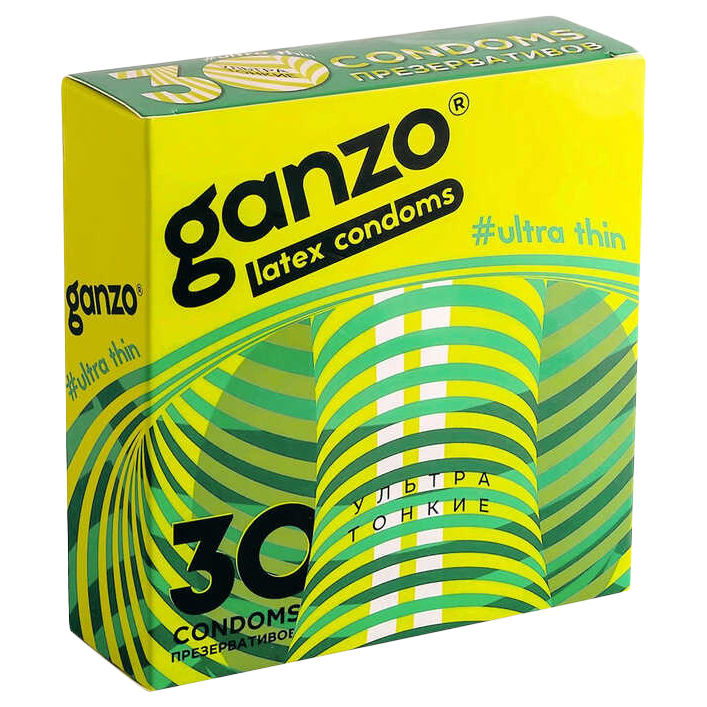 Купить Ультратонкие презервативы Ganzo Ultra thin - 30 шт., прозрачный, латекс