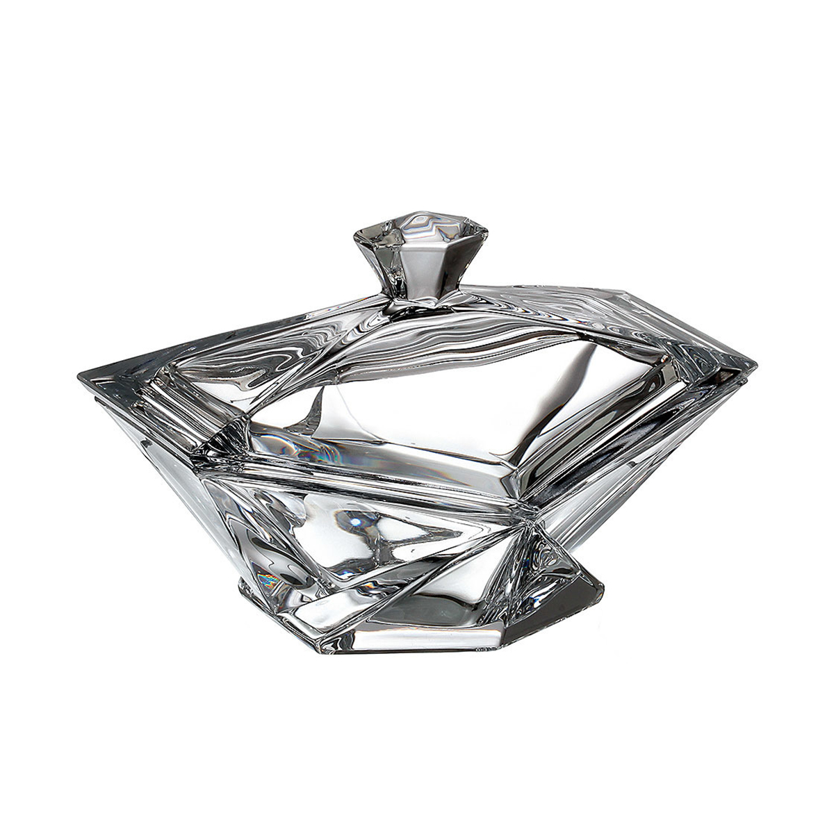 

Конфетница с крышкой Crystalite Bohemia Origami 22 см, Прозрачный