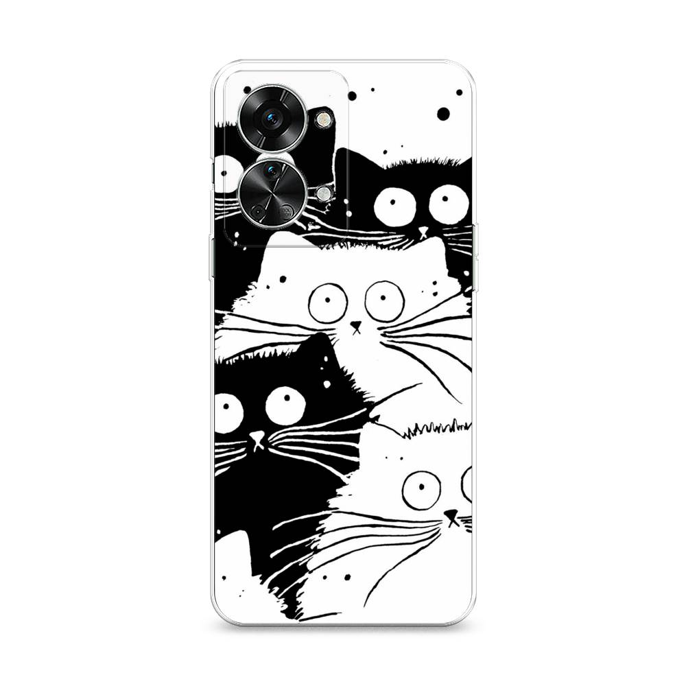 фото Силиконовый чехол "коты черно-белые" на oneplus nord 2t awog