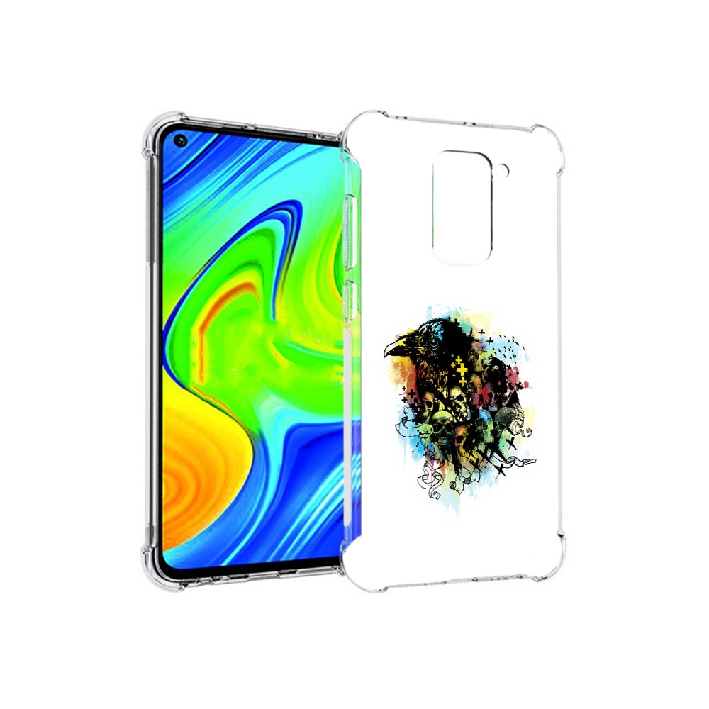 Чехол MyPads Tocco для Xiaomi Redmi Note 9 ворон и черепа (PT150805.258.273)