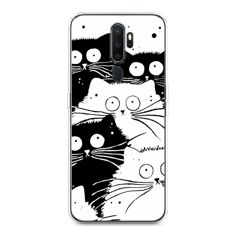 

Чехол Awog на Oppo A5/A9 2020 "Коты черно-белые", Разноцветный, 251950-2