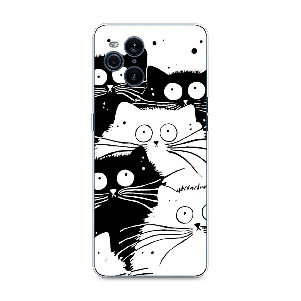 

Чехол Awog на Oppo Find X3 Pro "Коты черно-белые", Разноцветный, 255750-2