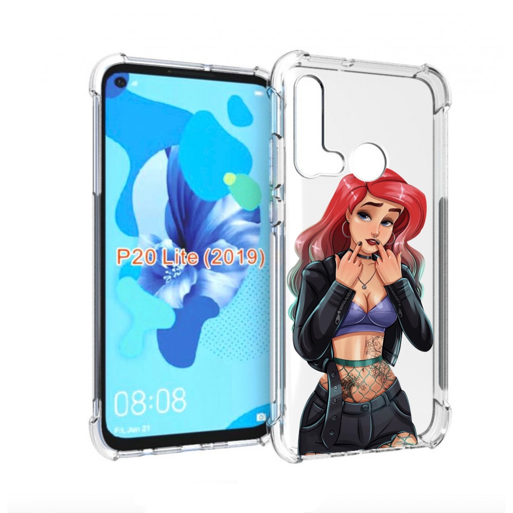 Чехол бампер MyPads Ариэль-русалочка-готика для Huawei P20 Lite