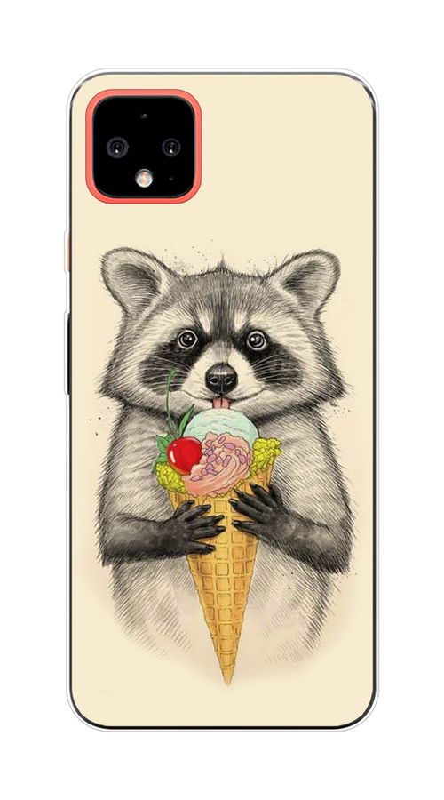 

Чехол Awog на Google Pixel 4 XL "Енот с мороженым", Разноцветный, 270550-10