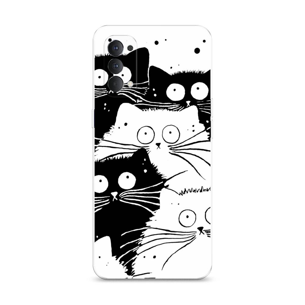 

Чехол Awog на Oppo Reno 4 4G "Коты черно-белые", Разноцветный, 259450-2