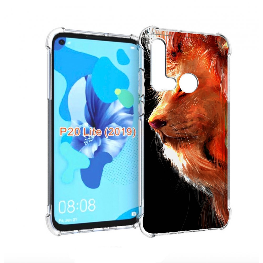 

Чехол бампер MyPads Арт-рисунок-льва мужской для Huawei P20 Lite, Прозрачный, Tocco