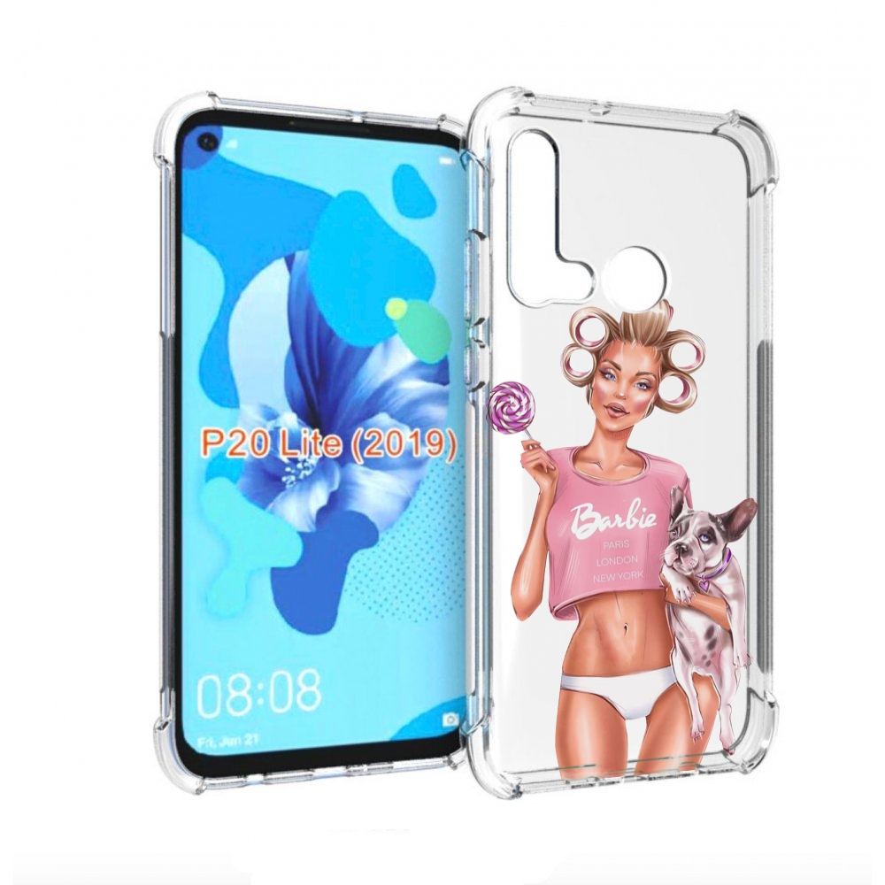 

Чехол бампер MyPads Барби-с-собачкой женский для Huawei P20 Lite, Прозрачный, Tocco
