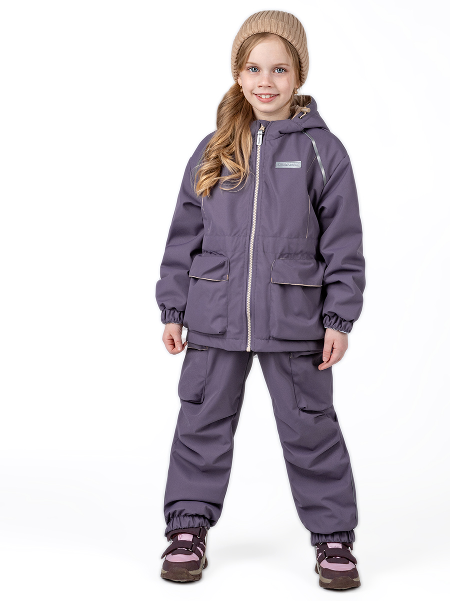 Комплект верхней одежды детский NIKASTYLE 7м2424, фиолетовый, 140