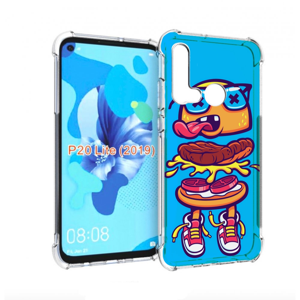 

Чехол бампер MyPads Бургер с очками для Huawei P20 Lite (2019), Прозрачный, Tocco