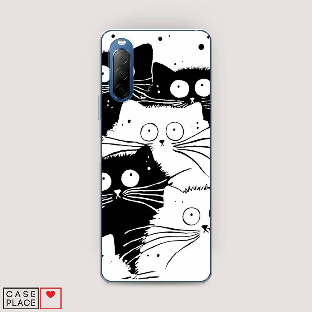 

Чехол Awog на Sony Xperia 10 II "Коты черно-белые", Разноцветный, 54650-2