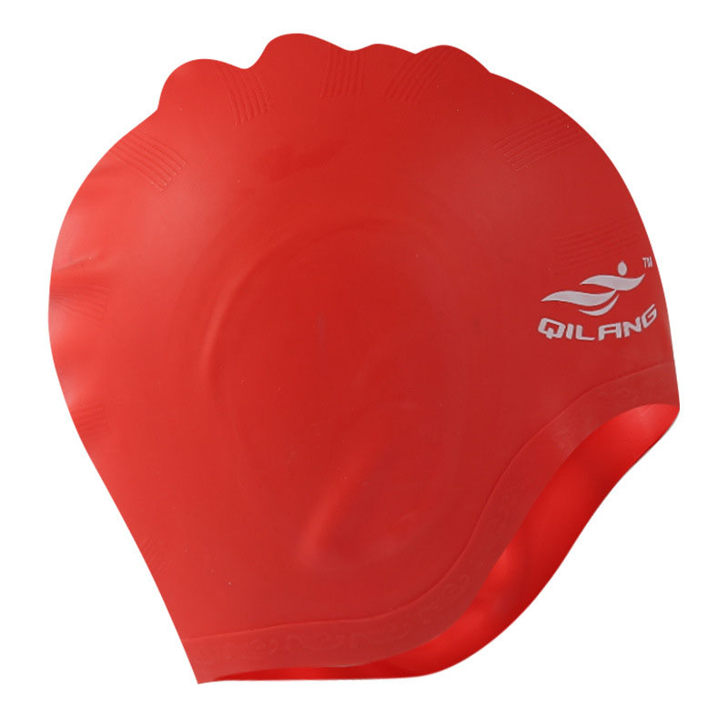 Шапочка для плавания Sportex силиконовая анатомическая красный