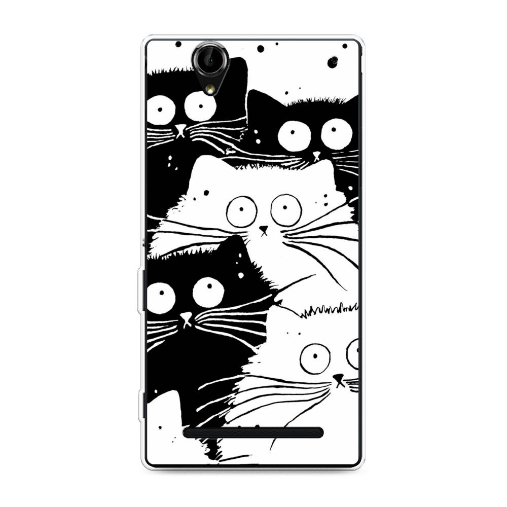 

Чехол Awog на Sony Xperia T2 Ultra "Коты черно-белые", Разноцветный, 50950-2