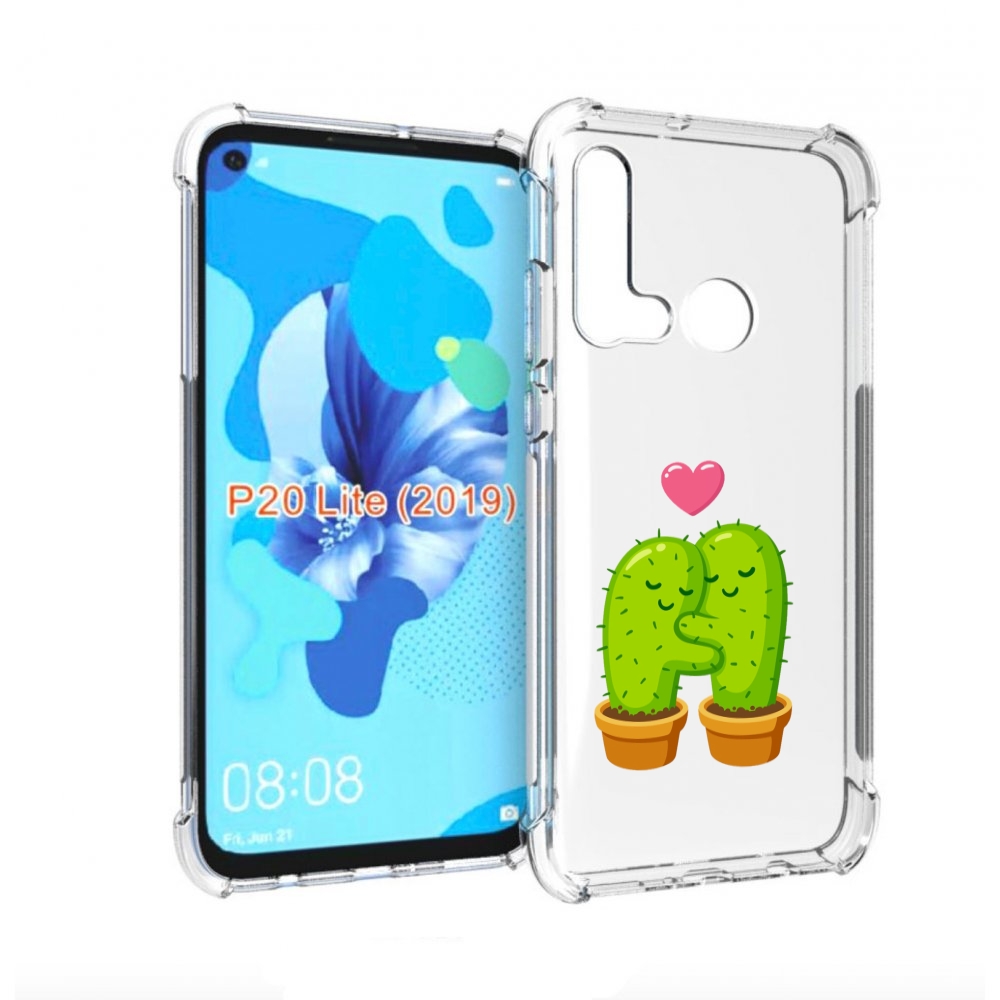 

Чехол бампер MyPads Влюбленные-кактусы для Huawei P20 Lite (2019, Прозрачный, Tocco