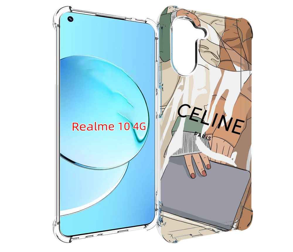 

Чехол MyPads пакет-келин-париж женский для Realme 10, Прозрачный, Tocco