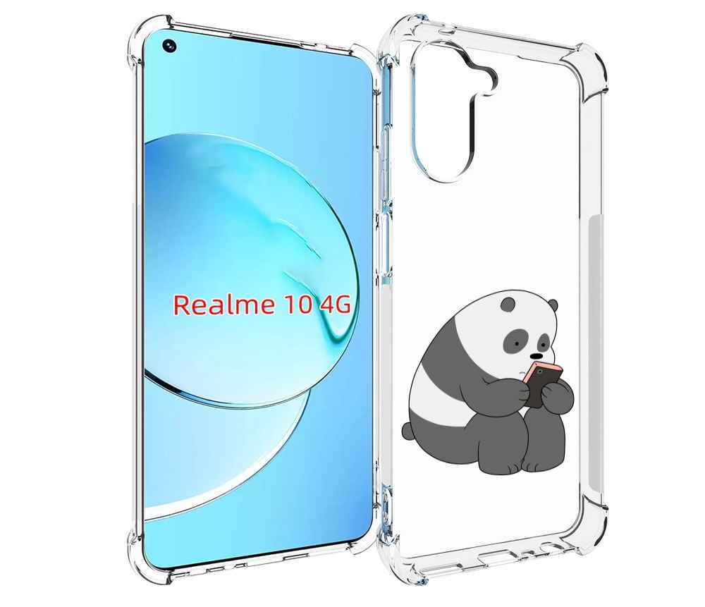 

Чехол MyPads панда-в-телефоне для Realme 10, Прозрачный, Tocco