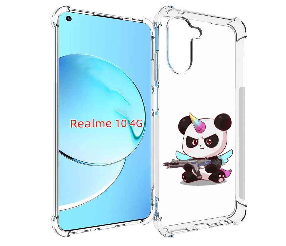 

Чехол MyPads панда-единорог детский для Realme 10, Прозрачный, Tocco