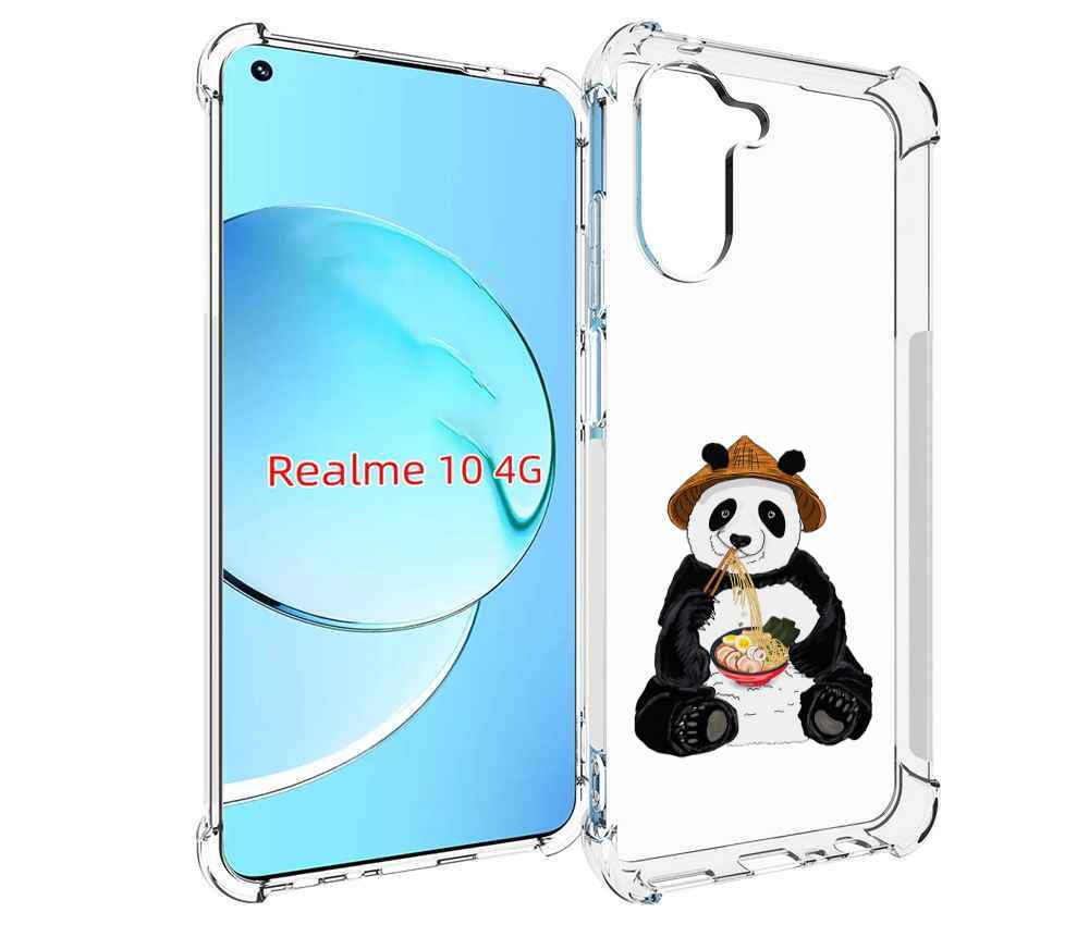 

Чехол MyPads панда-любит-лапшу для Realme 10, Прозрачный, Tocco