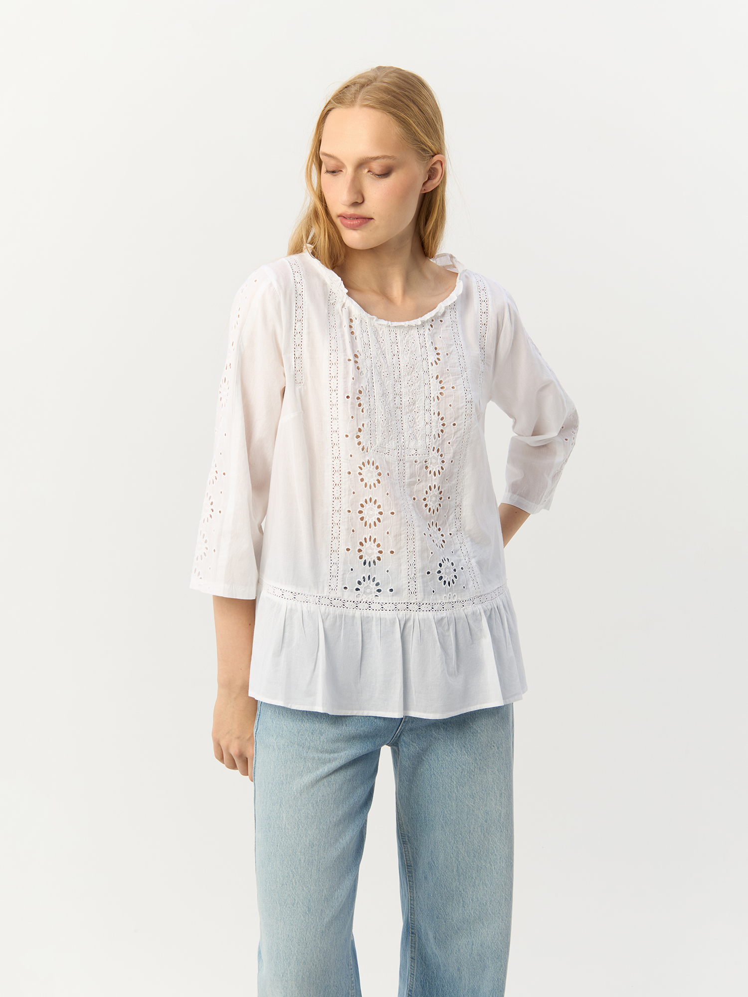 

Блуза женская Md'M 46105102 белая 48 RU, Белый, 46105102