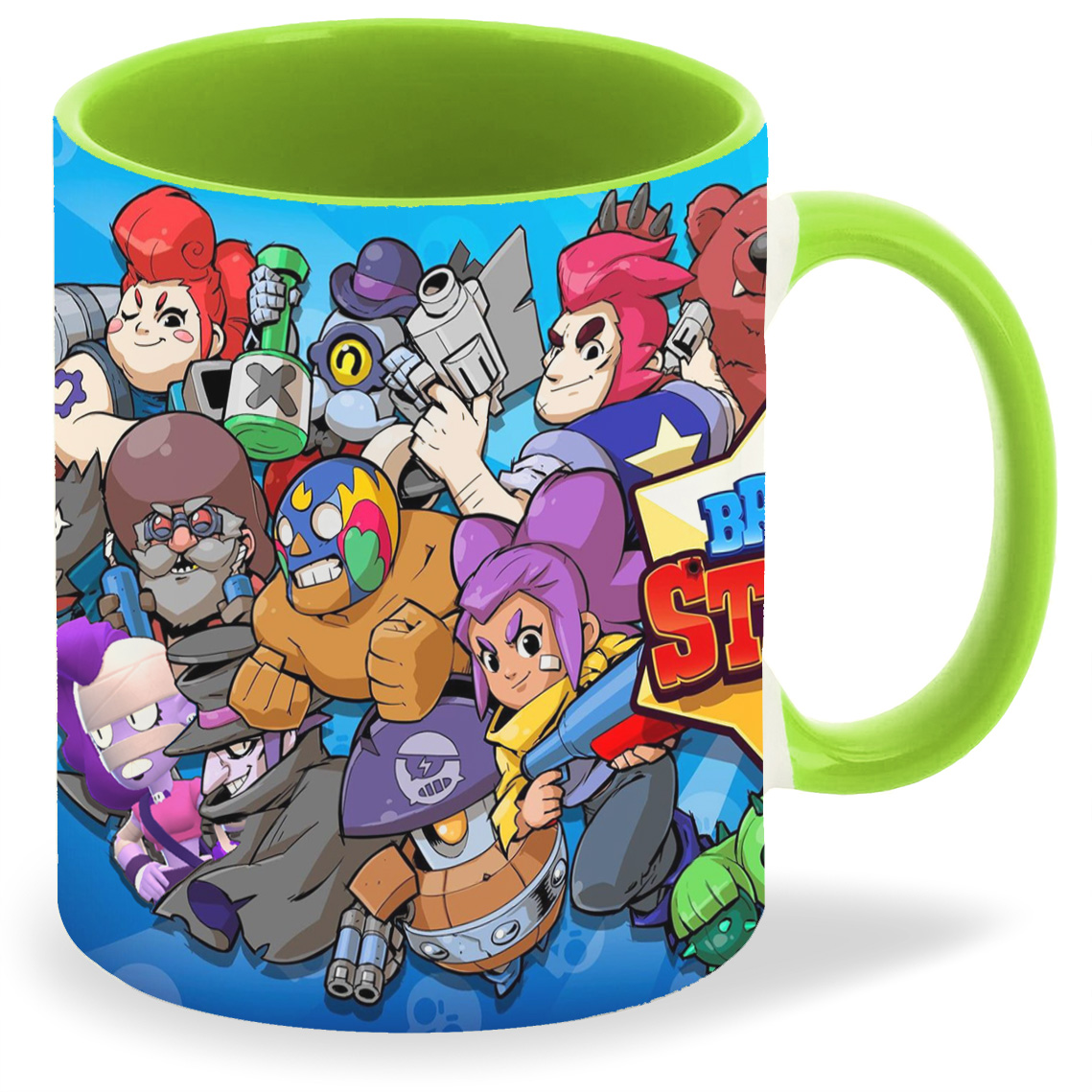 

Кружка салатовая CoolPodarok Brawl Stars все герои Браво старс