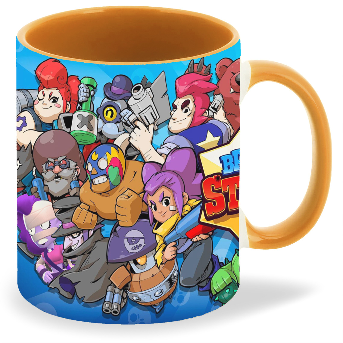 

Кружка оранжевая CoolPodarok Brawl Stars все герои Браво старс