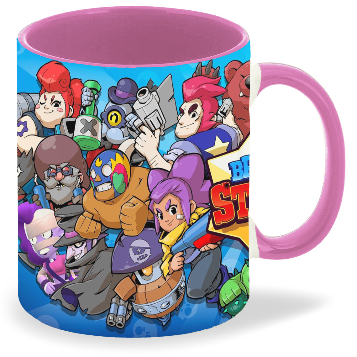 

Кружка розовая CoolPodarok Brawl Stars все герои Браво старс