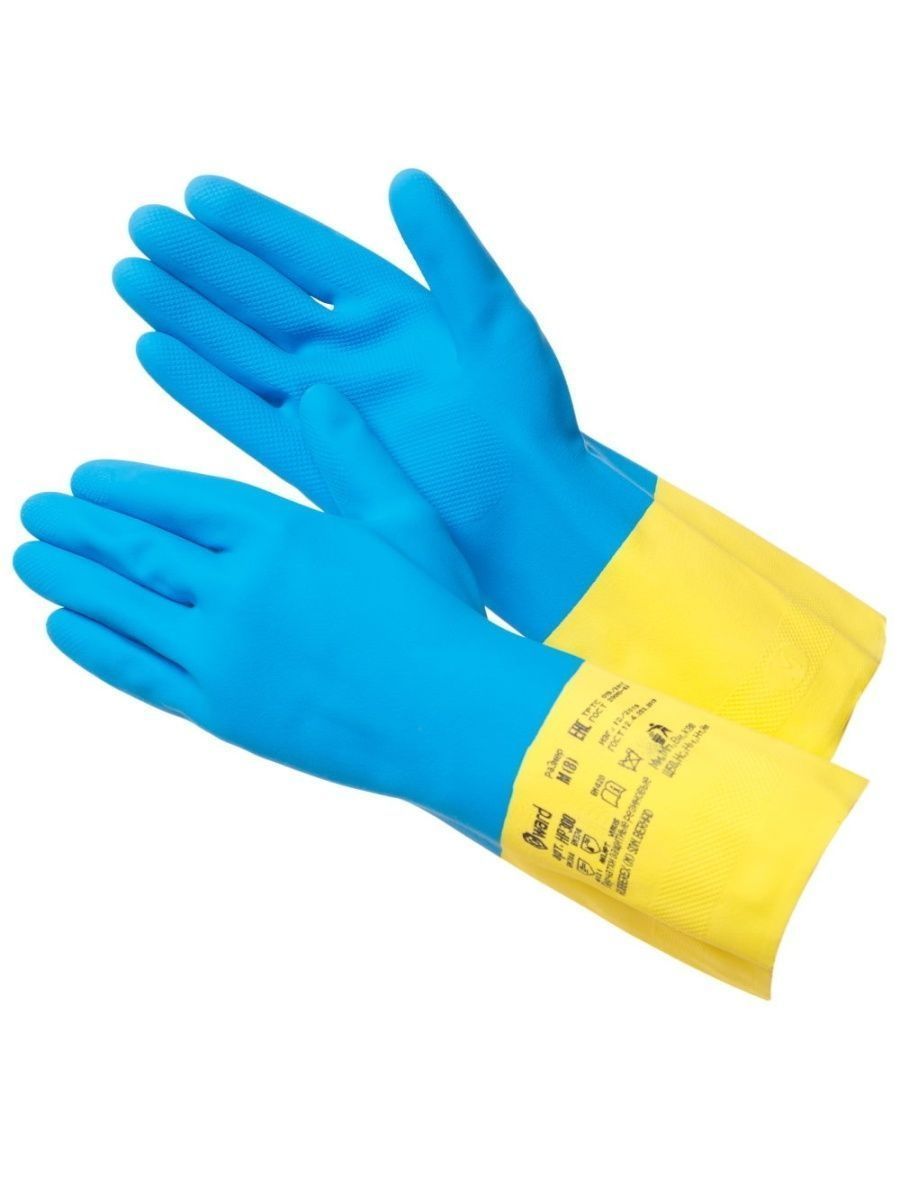 Химстойкая перчатка латекс+неопрен, Gward, HP300 размер 11 XXL, 4 пары перчатки защитные резиновые gward кщс тип 2 acid размер 10 xl 2 пары