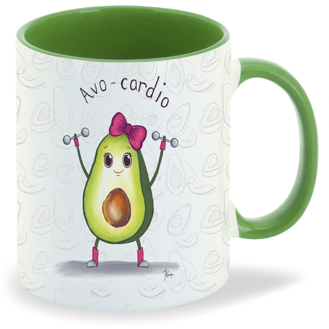 

Кружка зеленая CoolPodarok Авокадо Avo cardio