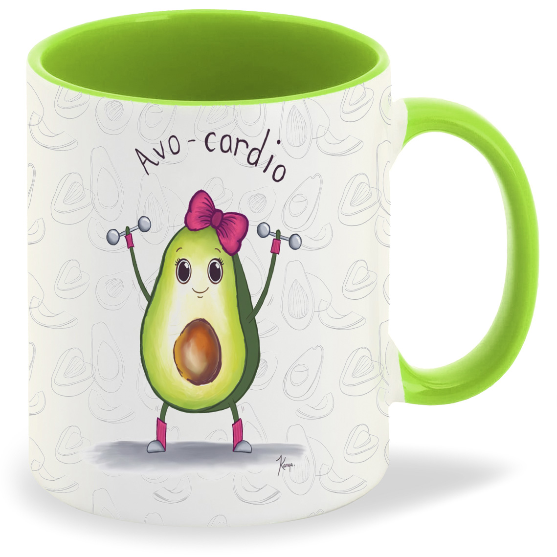 фото Кружка салатовая coolpodarok авокадо avo cardio