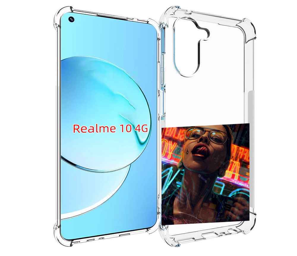 Чехол MyPads пирсинги-в-щеках для Realme 10