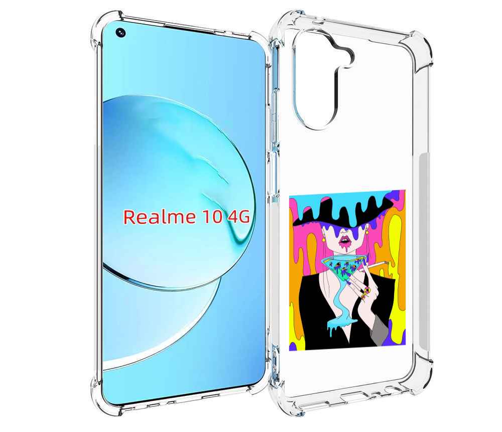 

Чехол MyPads плавленая девушка акварель женский для Realme 10, Прозрачный, Tocco