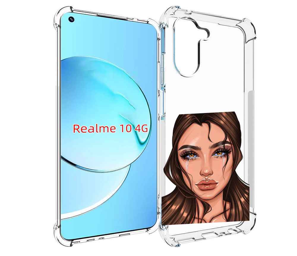 

Чехол MyPads плачущая-девушка женский для Realme 10, Прозрачный, Tocco