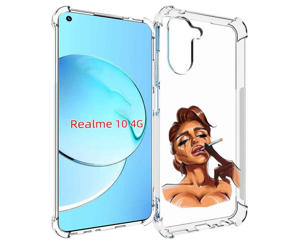 

Чехол MyPads плачущая-девушка-с-сигаретой женский для Realme 10, Прозрачный, Tocco