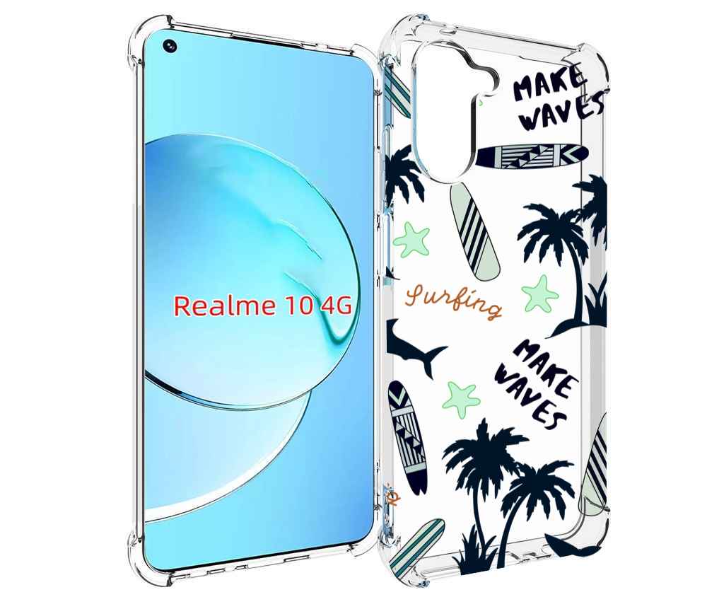 

Чехол MyPads пляжная-тематика для Realme 10, Прозрачный, Tocco