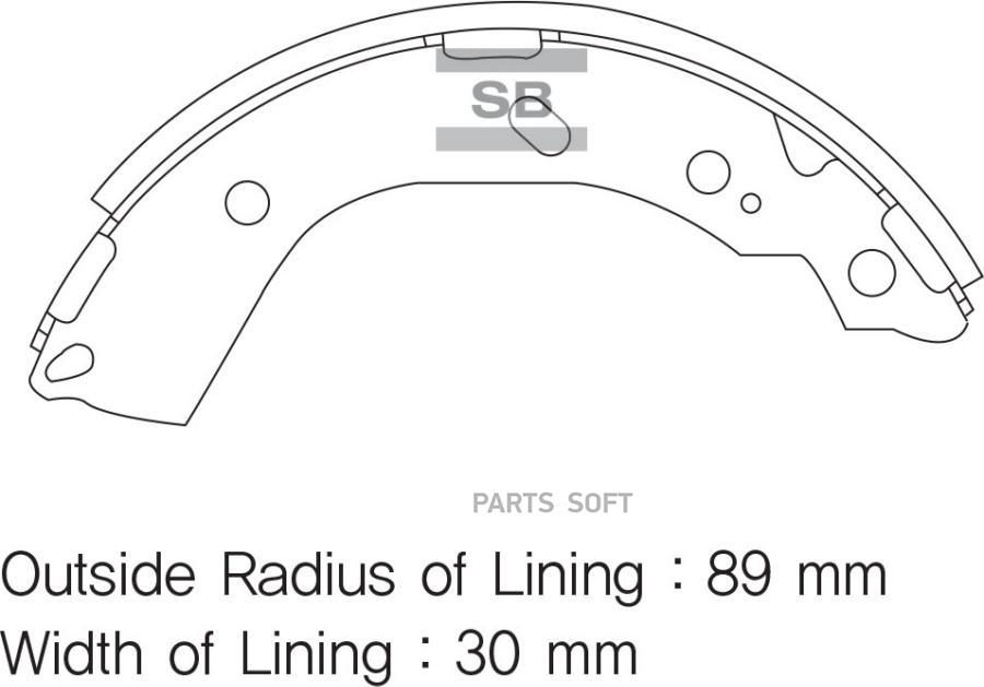 

Колодка тормозная задняя (кт. 4 шт) Hyundai Getz SANGSIN BRAKE SA132