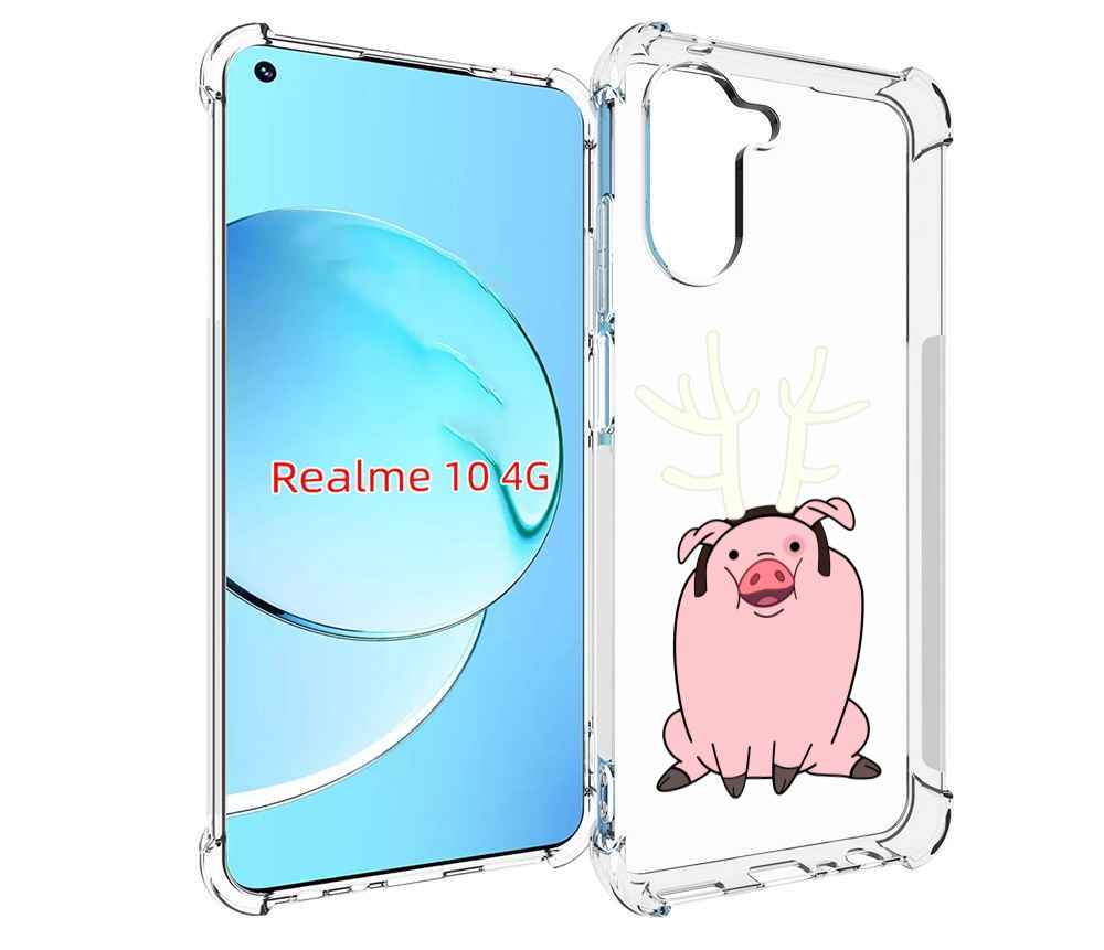 

Чехол MyPads поросенок-с-рогами для Realme 10, Прозрачный, Tocco
