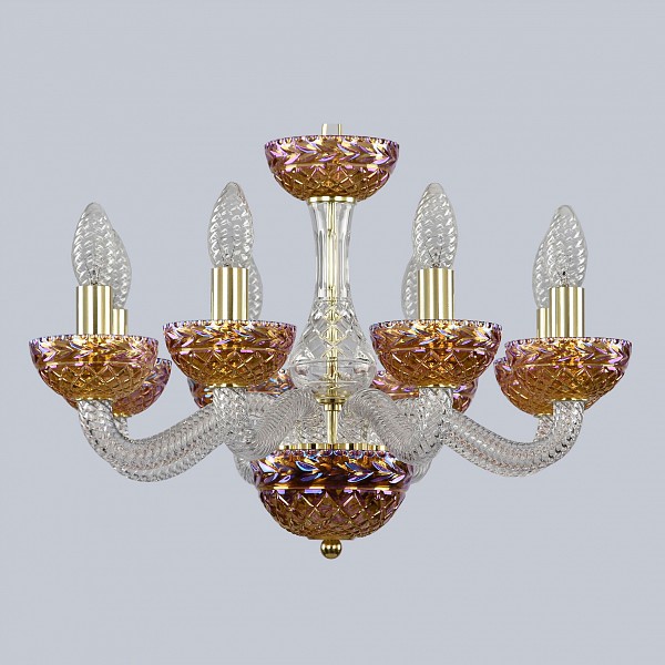 фото Подвесная люстра ivele crystal 1311/8/165 g cl/shampan/m-1f bohemia ivele crystal